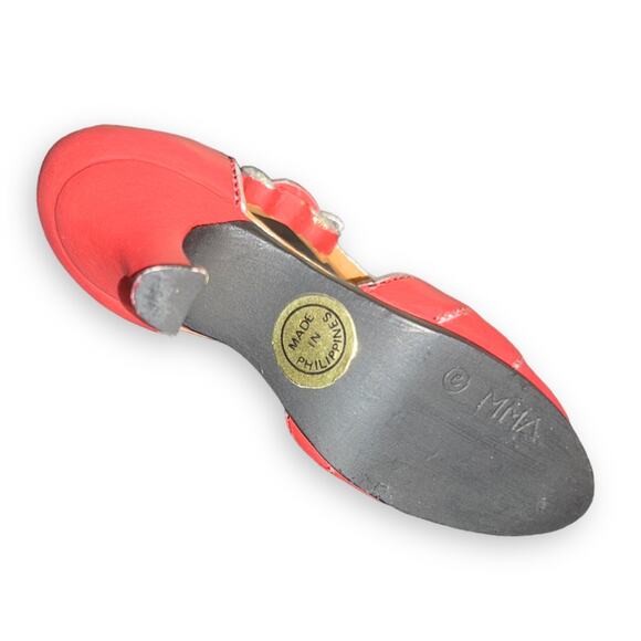 Vintage Miniature Victorian Shoe Heels Red Glitter Ornament Christmas - Picture 4 of 4